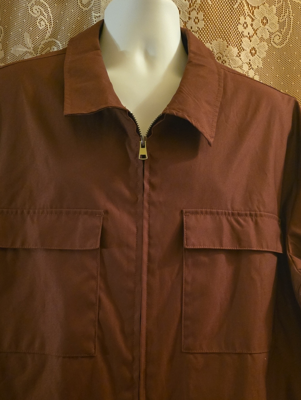 New Goodfellow Men's XXL Rust Brown Lightweight Utility Zip Jacket - Picture 2 of 9